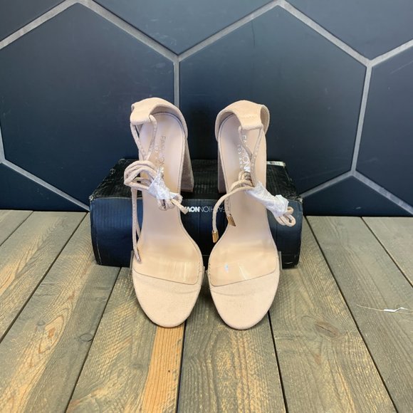 ~Used W/ Damaged Box! Womens Fashion Nova Lose it All Wicked Heel Beige Size 8.5 - Picture 3 of 6